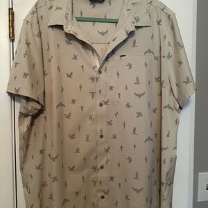 Alpine Cream and Gray Casual Button Down Shirt